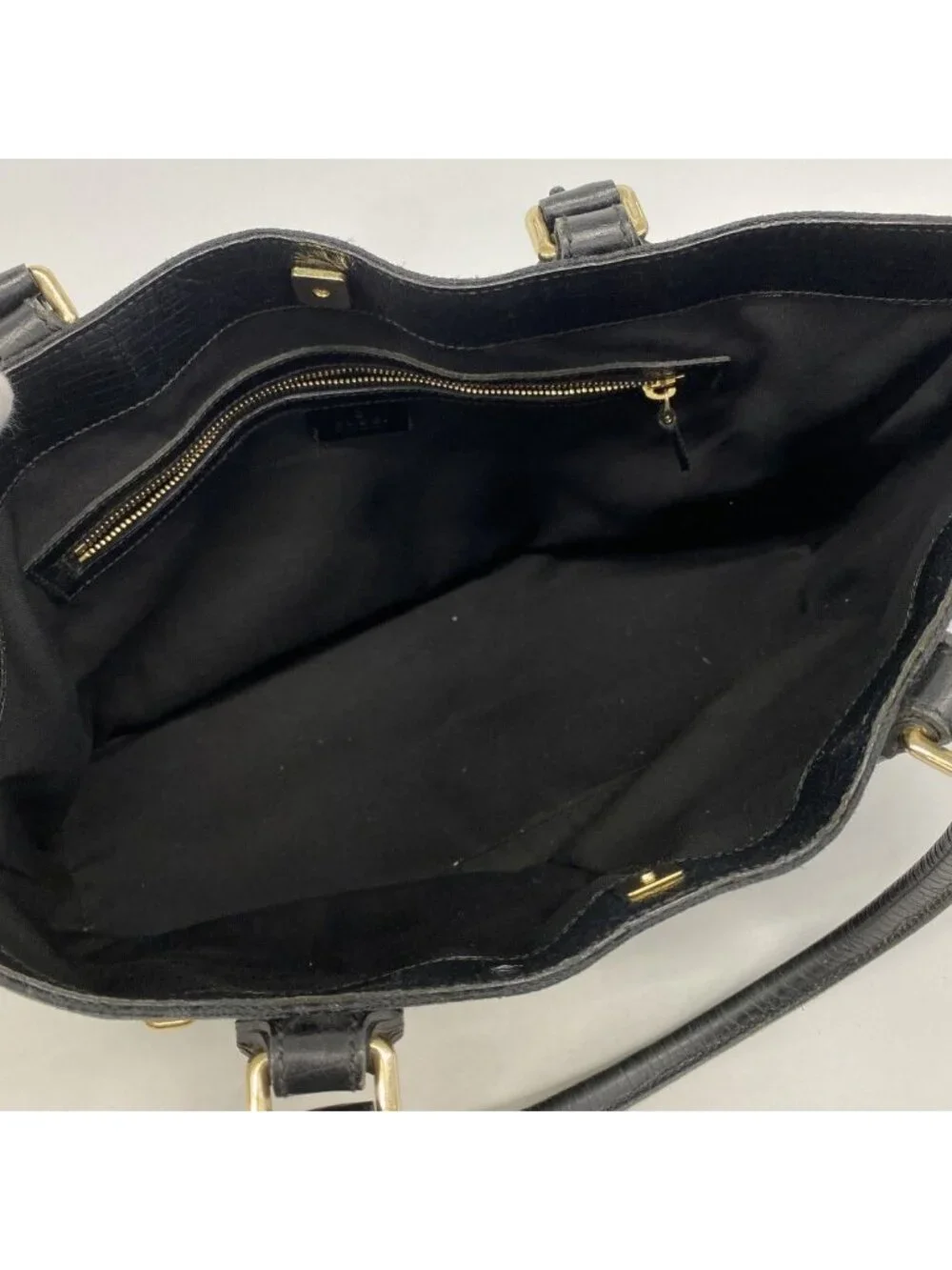 Gucci Tote GG Canvas Sherry Line Horsebit Black Gold